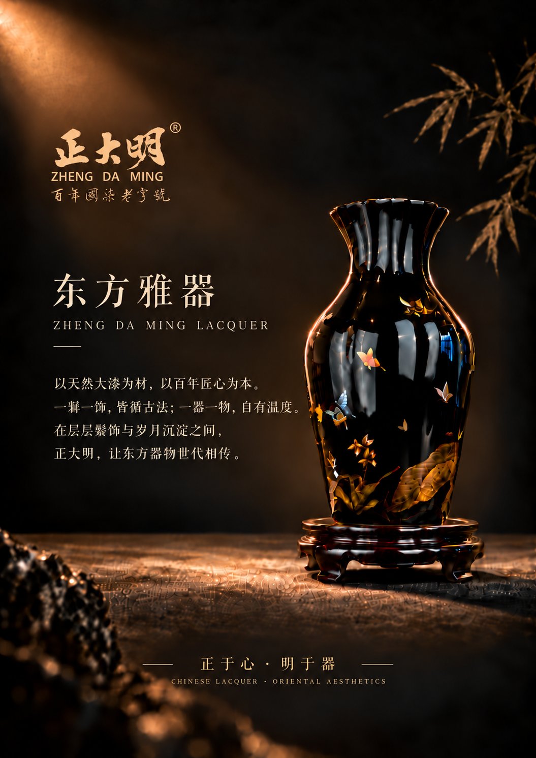 Zhengdaming lacquerware, flower vessel series